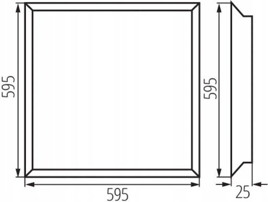 Kanlux Square Recessed LED Panel 24W With Natural White Light 4000K 59.5x59.5cm