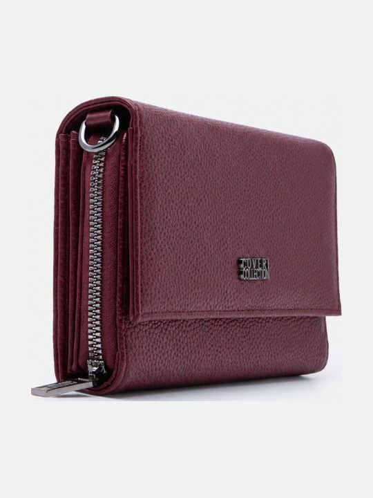Burgunderrote Damen-Clutch aus Leder