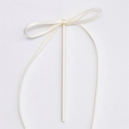 Set White Bow Cake Toppers Sticks 8 Pcs Pme