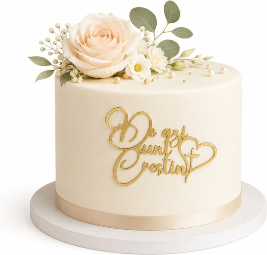 Acrylic Cake Topper "from Today I Am Christian" Gold Model 11 Cm Lumea