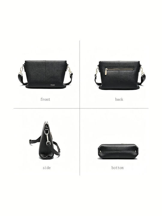 Leder Damen Handtasche Crossbody Schulter Schwarz
