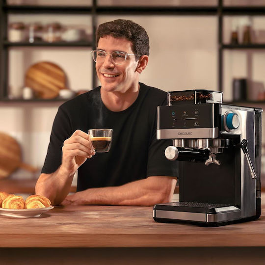 Cecotec Power Espresso 20 Grind Automatic Espresso Machine 1350W 20bar Pressure with Grinding Mill Black 120168
