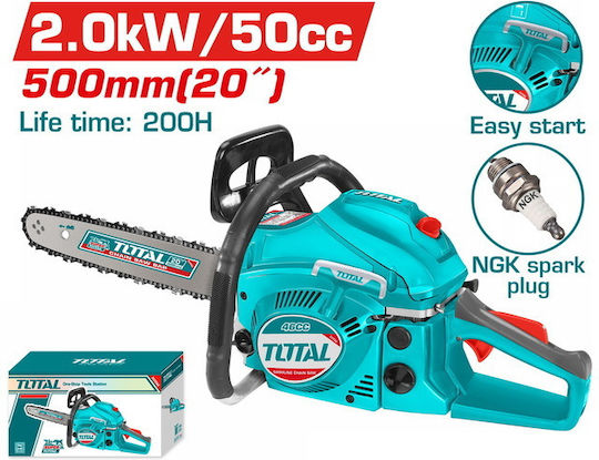 Total Бензинов верижен трион 2.7hp с шина 50cm