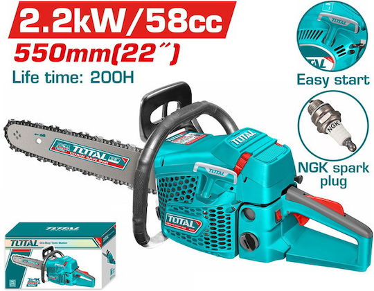 Total Αλυσοπρίονο Βενζίνης 3hp με Λάμα 55cm