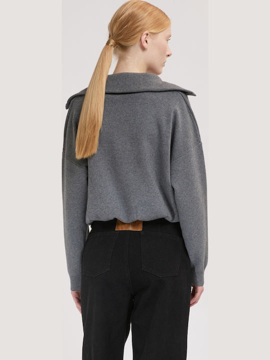 Γυναικείο Crop Πουλόβερ Grey