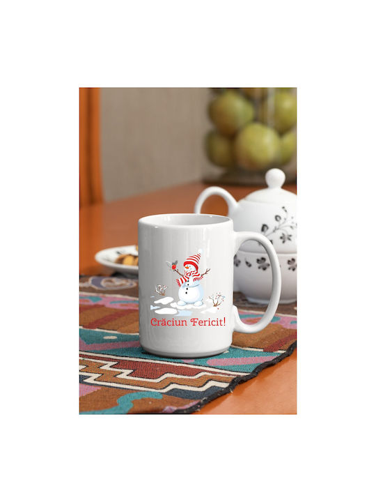 Cană Ceramică Albă 330ml Pentru Masa De Crăciun Cu Personalizare