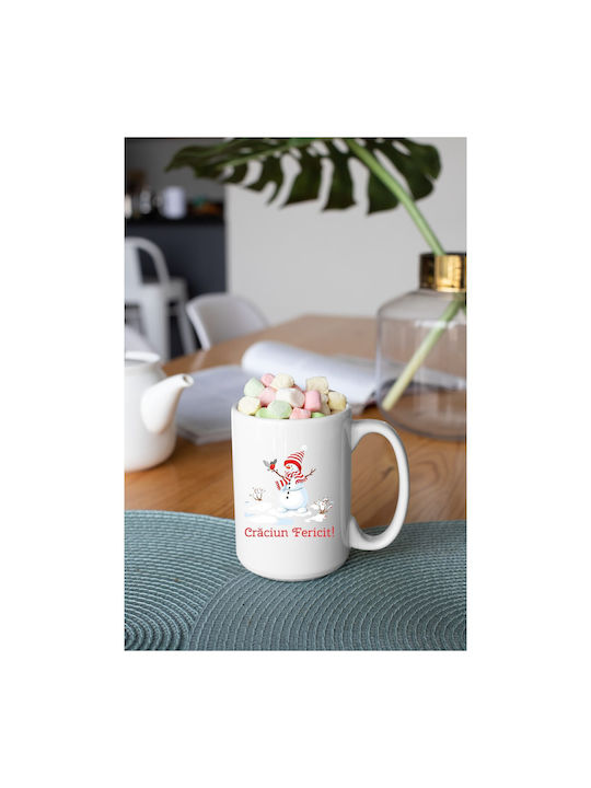 Cană Ceramică Albă 330ml Pentru Masa De Crăciun Cu Personalizare