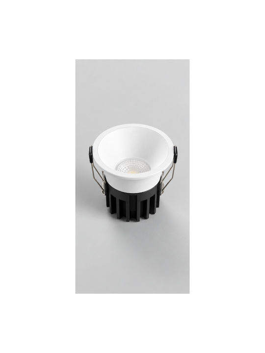 Fan Europe Spot Rotund Metalic De Tavan Cu LED Încorporat Și Lumină Alb Rece Alb 12x12cm