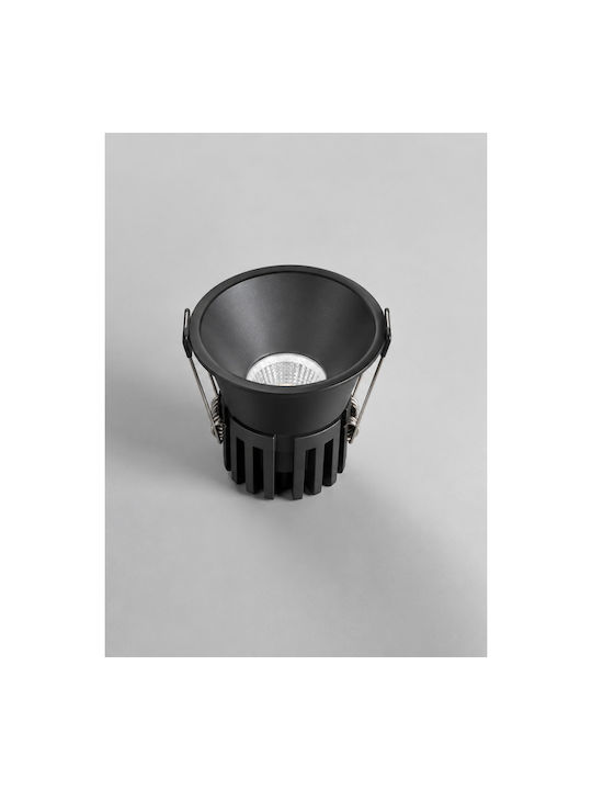 Fan Europe Spot Rotund Metalic Îngropat cu LED Încorporat și Lumină Albă Rece Neagră 18x18cm
