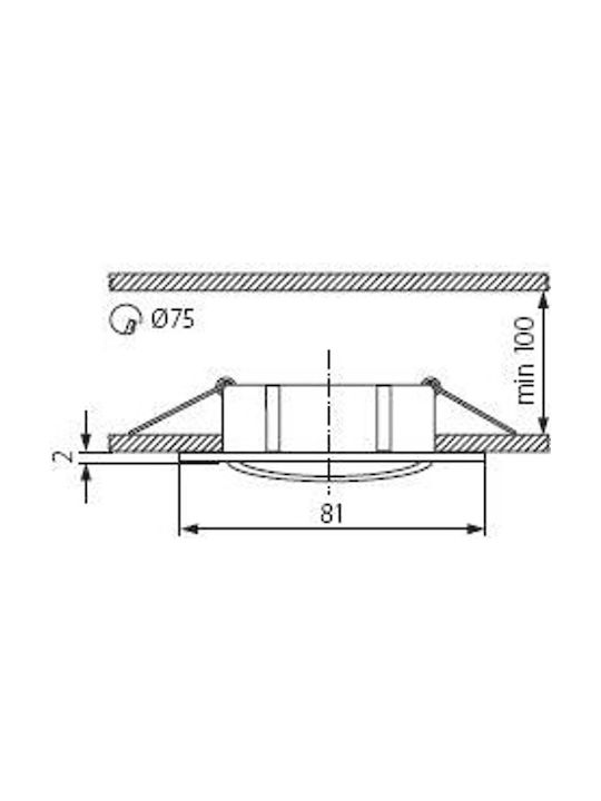 Kanlux Pătrat Metalic Cadru pentru Spoturi GX5.3 Negru 8.1x8.1cm. 1buc