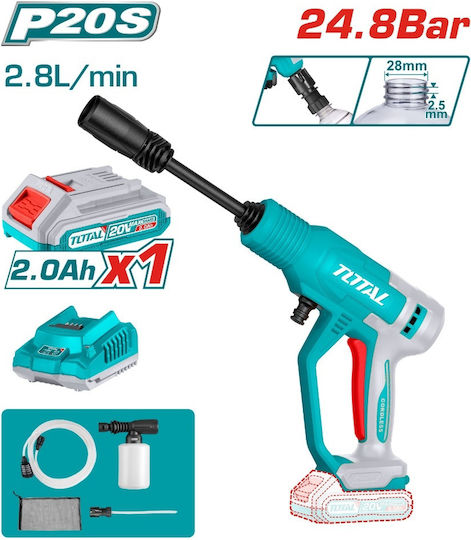 Total Πλυστικό Μπαταρίας 20V Solo με Πίεση 24.8bar