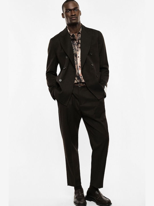 Long Sleeve Shirt in Regular Fit Floral Multicolour