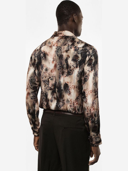 Long Sleeve Shirt in Regular Fit Floral Multicolour