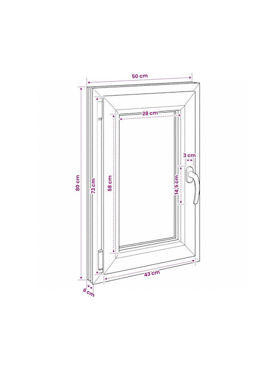 vidaXL PVC Window Sill W50xH80cm