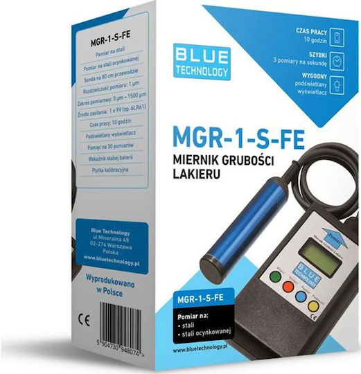 Aparat De Măsurat Grosimea Vopselei De La 0 La 1500µm Cu Capacitate De Stocare A 30 Măsurători