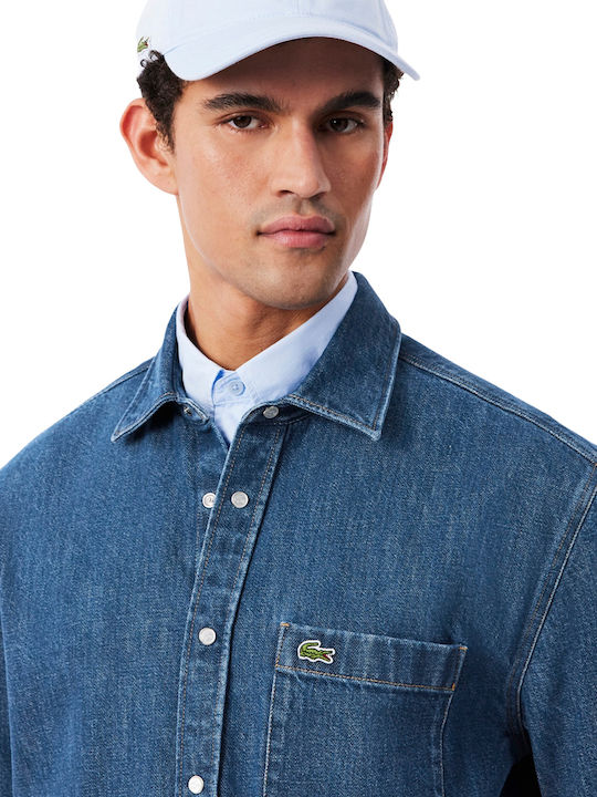 Langärmeliges Denim Hemd Washed Deep Medium