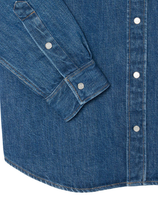 Langärmeliges Denim Hemd Washed Deep Medium