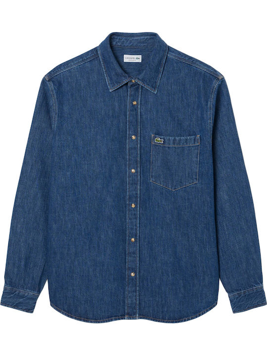 Langärmeliges Denim Hemd Washed Deep Medium