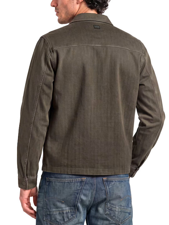 G-Star Raw Overshirt Din Denim Cu Mânecă Lungă În Linie Regular Khaki G-Star Raw Overshirt Din Denim Cu Mânecă Lungă În Linie Regular Khaki