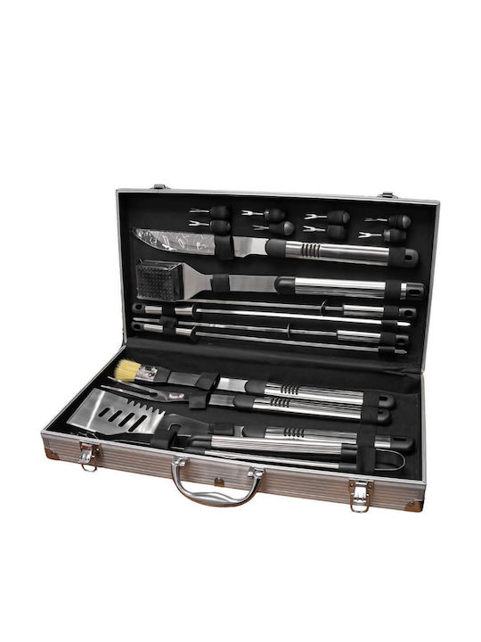 Set De Unelte Pentru Grătar 18 Piese Valiză-bbq-18 Set De Unelte Pentru Grătar 18 Piese Valiză-bbq-18