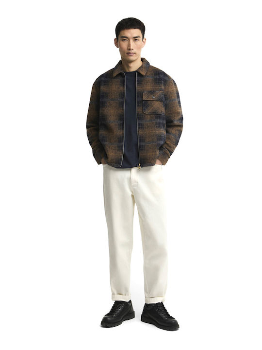 Overshirt с Дълъг Ръкав в Тясна Кройка Кафяво- Черно