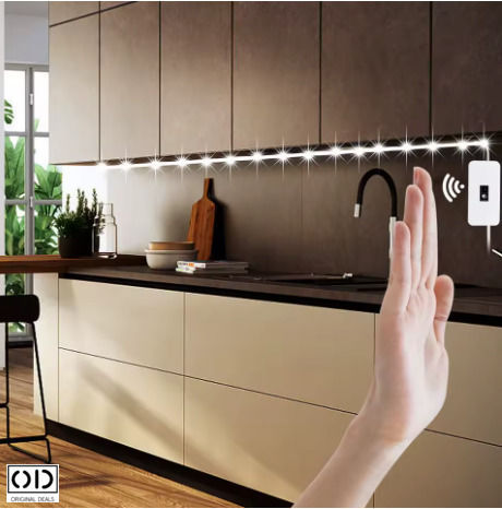 LED-Streifen USB 5V Warmes Weiß Licht 5m mit Bewegungssensor & Netzteil