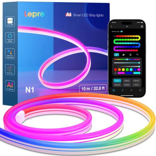 Lepro Водоустойчива Smart LED лента Wi-Fi RGB светлина 10m