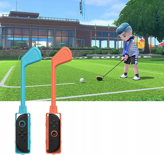 2x Golf Club Sticks Golf Joy-con Nintendo Switch 2 Nsw 2 Blue Orange Jys-ns2265