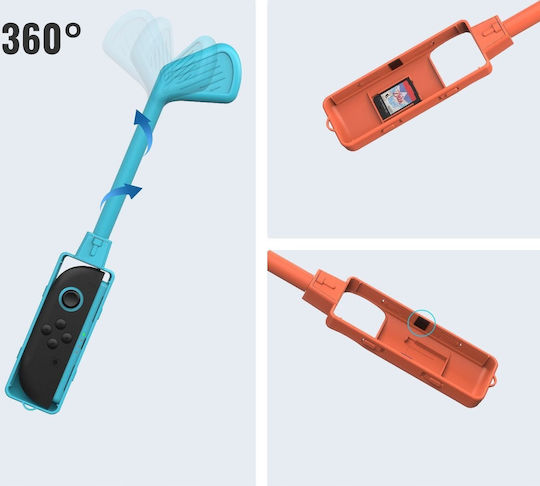 2x Golf Club Sticks Golf Joy-con Nintendo Switch 2 Nsw 2 Blue Orange Jys-ns2265