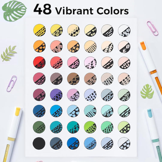 Ohuhu Lebendige Farben Zeichenstifte Acryl Fein Set 48 Farben