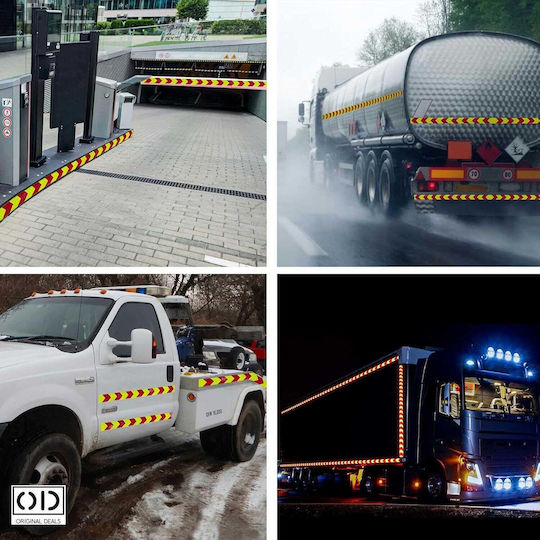Reflective Adhesive Tape Cars Trucks Trailers Objects Red Yellow Pvc Size 5 Cm X 25 Meters Original Deals