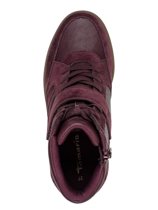 Ghete Dama de Piele cu Platformă Burgundy