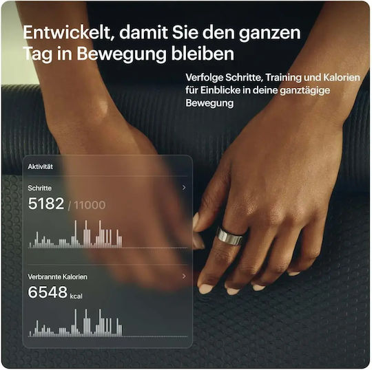 Ultrahuman Air Smart Ring 22.3mm Rezistent La Apă Cu Monitorizarea Ritmului Cardiac Space Silver