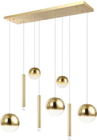 Zambelis Lights Gold LED Pendant Light with Warm White Light Rail Zambelis Lights Gold LED Pendant Light with Warm White Light Rail