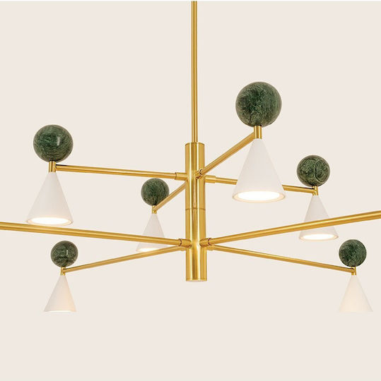 Zambelis Lights Goldene LED-Pendelleuchte 112x140x80 cm