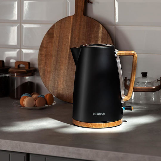 Cecotec ThermoSense 200 Woody Електрическа кана 1.7lt 2200W Черна