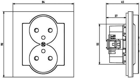 Elmark Elektrischer Leitungskanal mit Durchmesser 16mm aus Kunststoff 1m 500M16