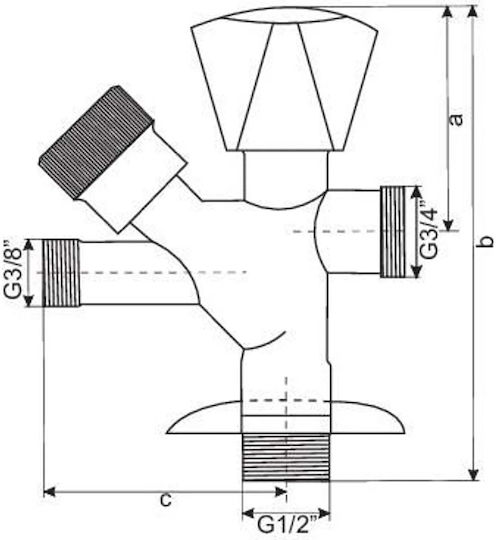 Hydroland Кран Ъглов 1/2"