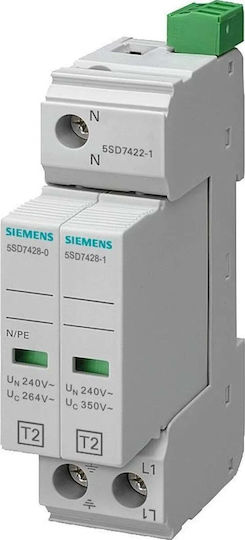 Siemens Мълниезащитен Панел Тип T2 Двуполюсен Максимален Разряден Ток 20kA