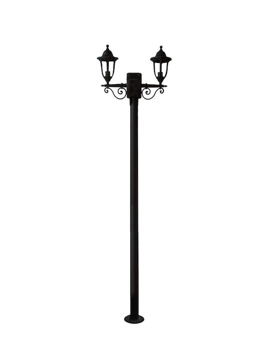 Heronia Outdoor Floor Lamp Post 10W IP44 for E27 Socket Black