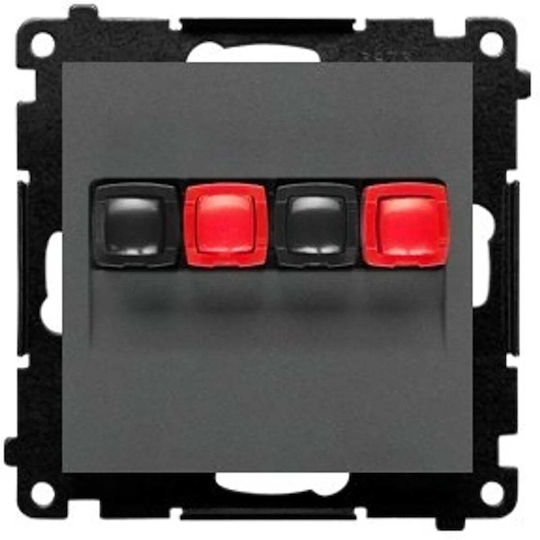 Simon 55 Priză Difuzor Modul Dublu Secțiune Fir Intrare Ieșire 2.5 Mm2 Grafit Mat Tgl2.01/116