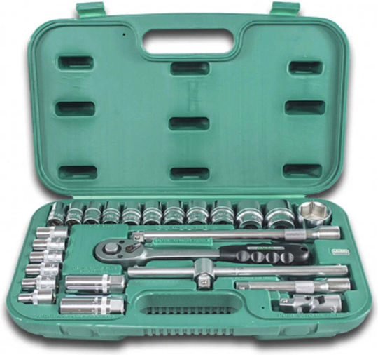Honiton Set de chei tubulare și clichet 1\2" 25buc