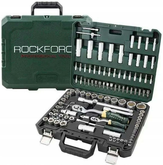 Комплект гнезда Rockforce 108 части 1/4" 1/2"