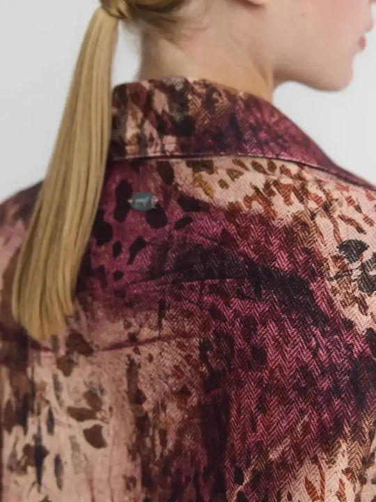Long Women's Jean Jacket Wine