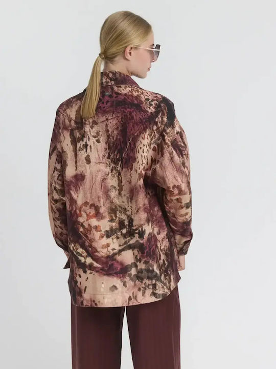 Long Women's Jean Jacket Wine
