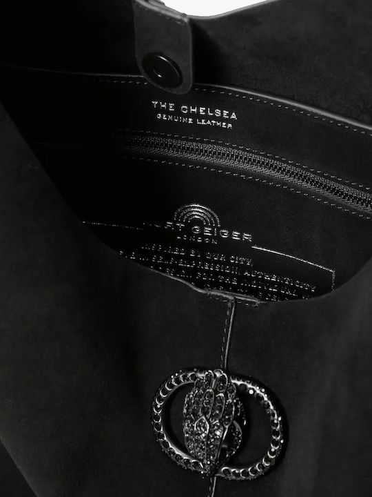 Chelsea Γυναικεία Hobo Τσάντα Suede Μαύρη