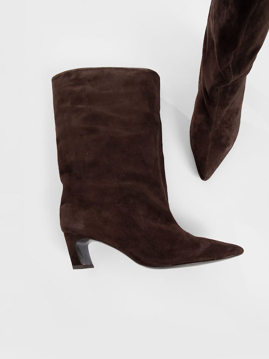 Vanya Suede Γυναικείες Μπότες Καφέ