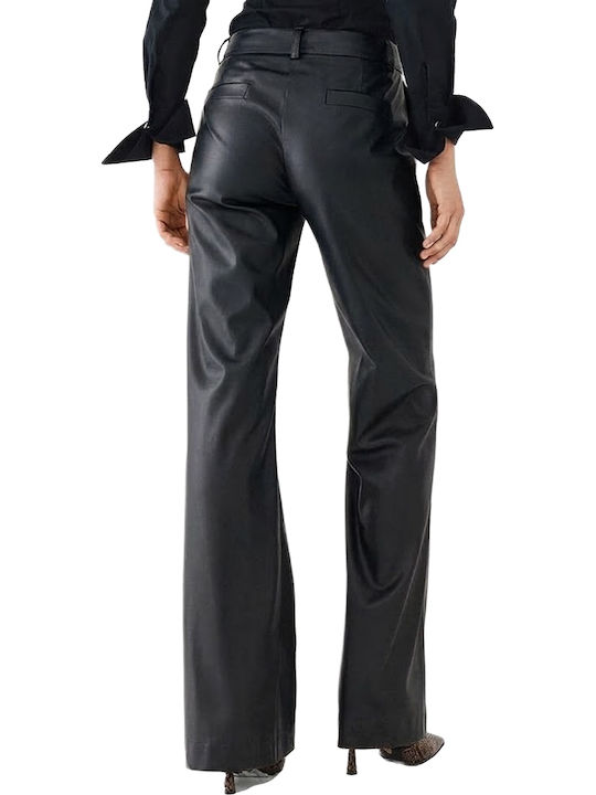 Access Women's Leather Flared Trousers Black