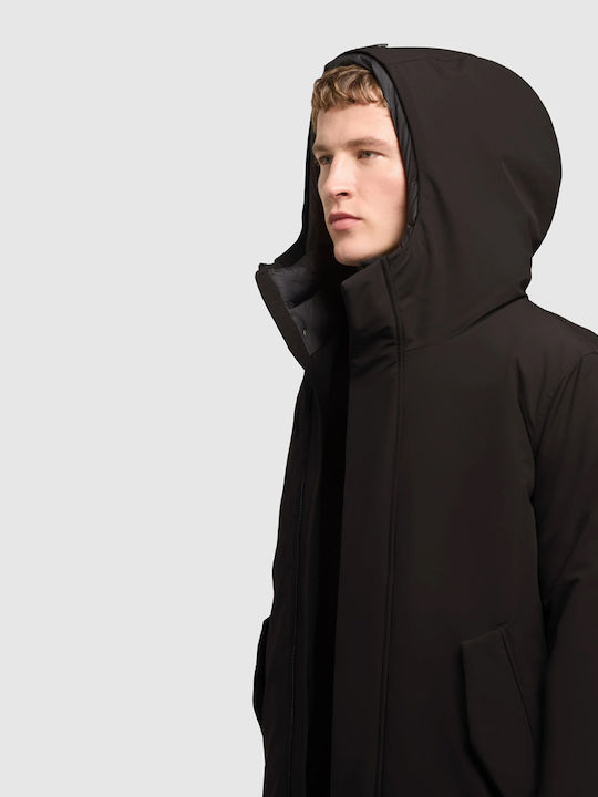 Winter Herren Jacke Winddicht Schwarz