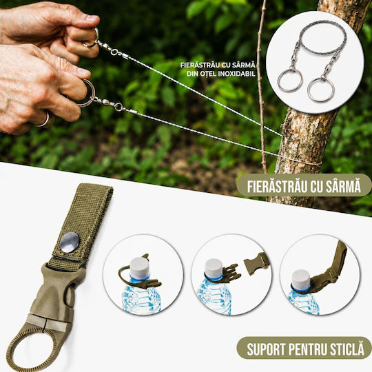 Linomag Kit Complet De Supraviețuire 30 Tipuri Accesorii Esențiale Kit De Camping De Urgență Lopată Tactică Pliabilă Lanternă Led Kit De Prim Ajutor Brățară Paracord Busolă Aprinzător De Foc Pătură Termică Neagră